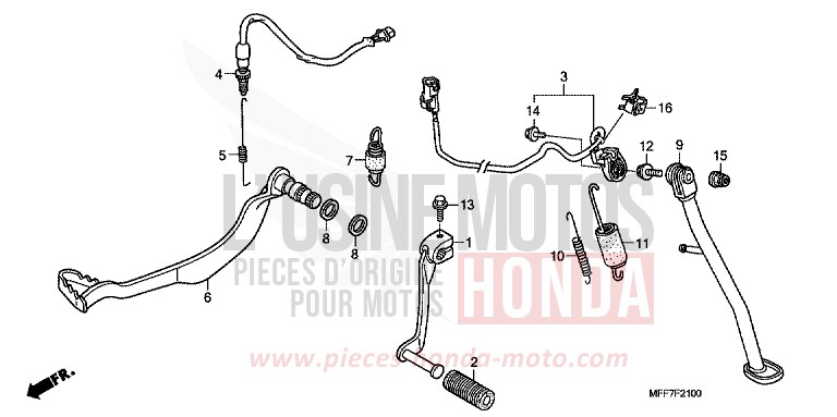 PEDAL/SIDE STAND for TRANSALP ABS SHASTA WHITE (NH138X) from 2010
